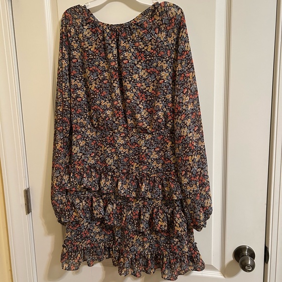 🐆3/$15 She + Sky Brown Floral boutique Dress - Picture 1 of 8